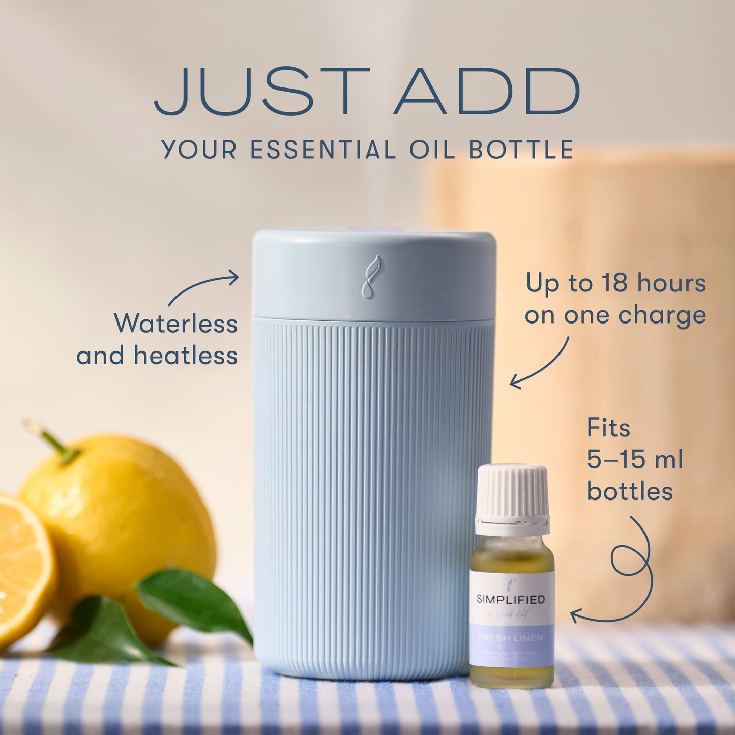 Young Living Wanderful Atomizing Blue Linen Diffuser