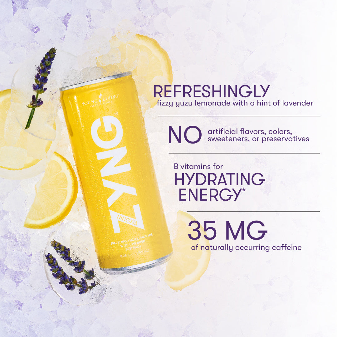 Young Living NingXia Zyng Sparkling Yuzu Lemonade with Lavender - 12 Pack
