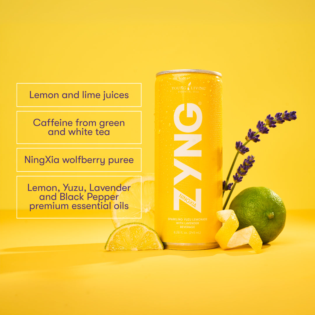 Young Living NingXia Zyng Sparkling Yuzu Lemonade with Lavender - 12 Pack